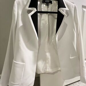 Kasper White and Black Blazer and Top